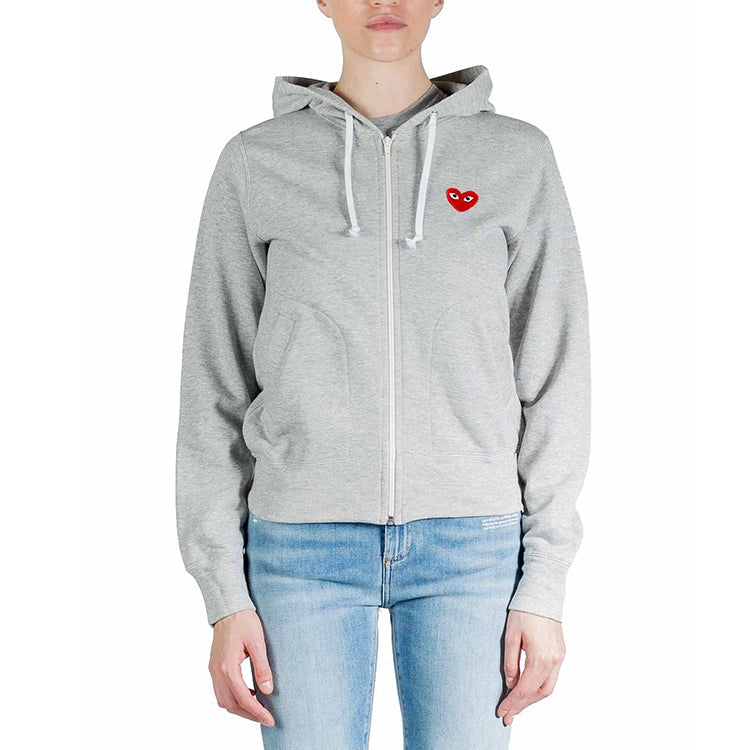 (WMNS) COMME des GARCONS PLAY Five Heats Logo Zip Hooded Jacket 'Grey' AZ-T249-051-1