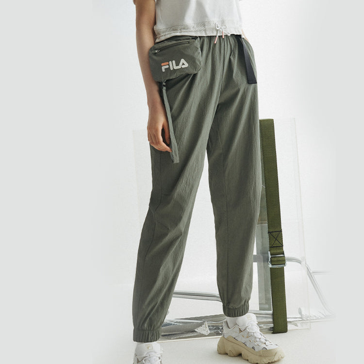 (WMNS) FILA FUSION Belt Casual Jogger Pants Green T11W023802F-GN