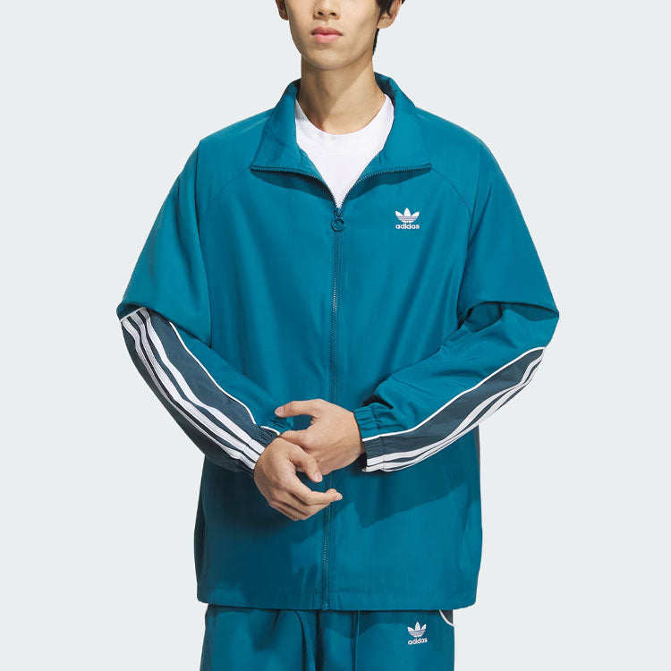 adidas Originals 3-Stripes Coach Jacket Asia Sizing 'Blue' JE3492