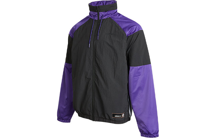 adidas neo M Ss Feb Wl Wb Contrasting Colors Sports Stand Collar Windproof Jacket Black GP4809
