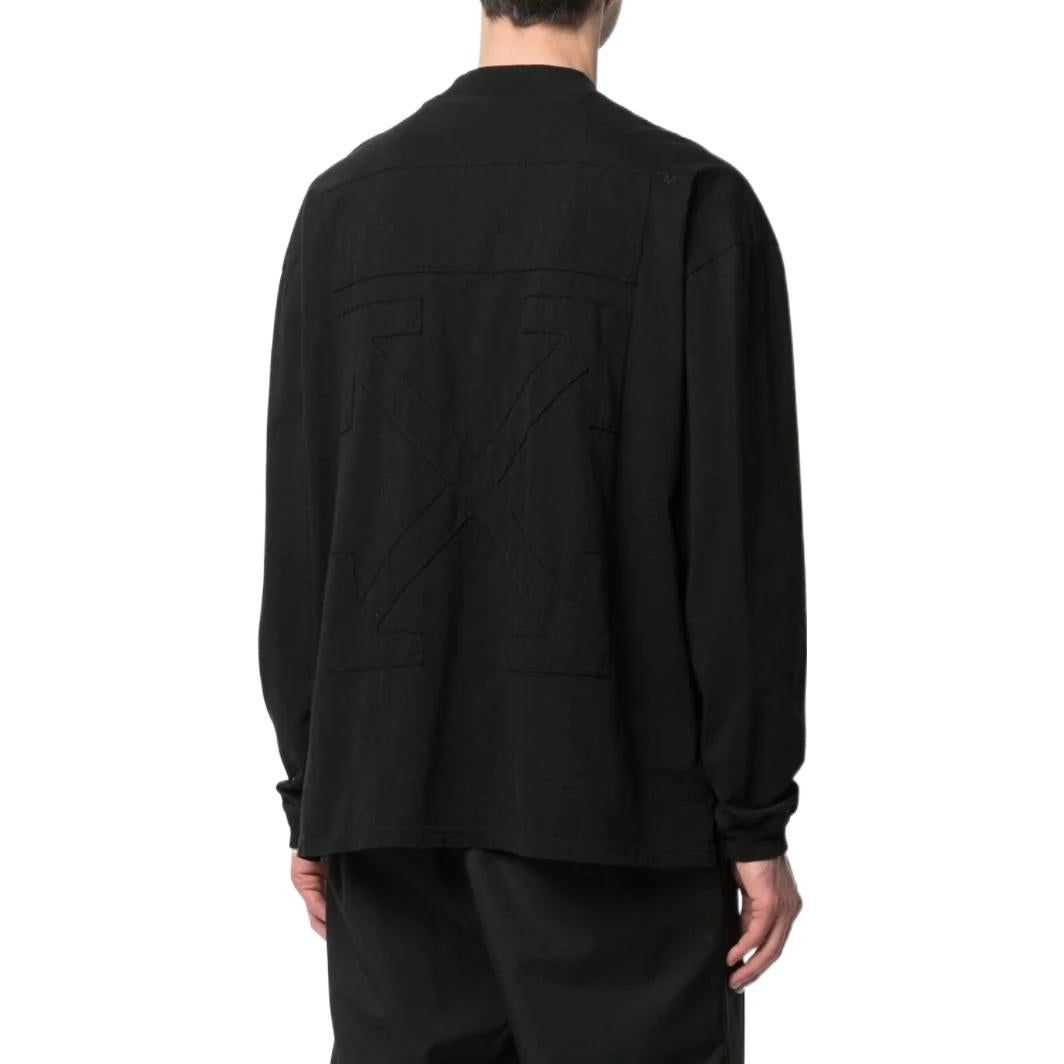 Men's Off-White FW22 Pattern Logo Printing Long Sleeves Version Black OMAB032S21JER00210011001
