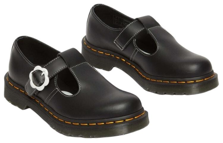 (WMNS) Dr. Martens Polley Smooth Leather Mary Janes 'Black' 31687001
