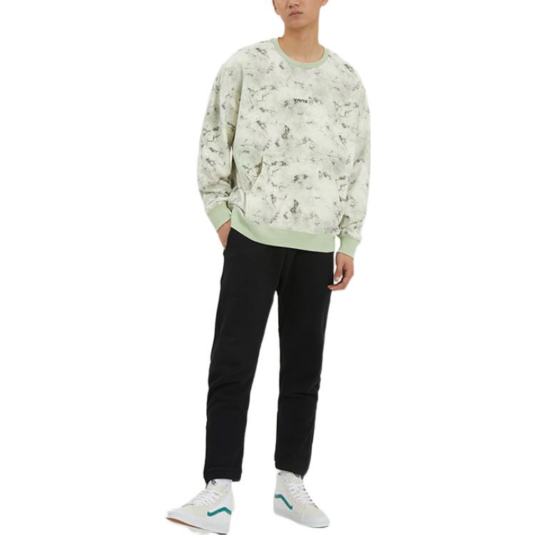 Vans Tie Dye Loose Round Neck Pullover Couple Style Green VN0A5H8UYAN