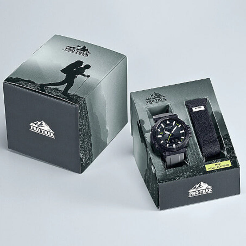 CASIO Waterproof Shockproof Solar Powered Mens Black Analog/Digital Combo PRW-6620YFM-1JR