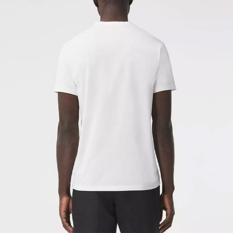 Burberry Embroidered TB Small Label V neck Short Sleeve Unisex White 8017258-A1464