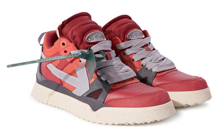 Off-White Sponge Mid-Top Sneakers 'Red Grey' OMIA234F23LEA0022506