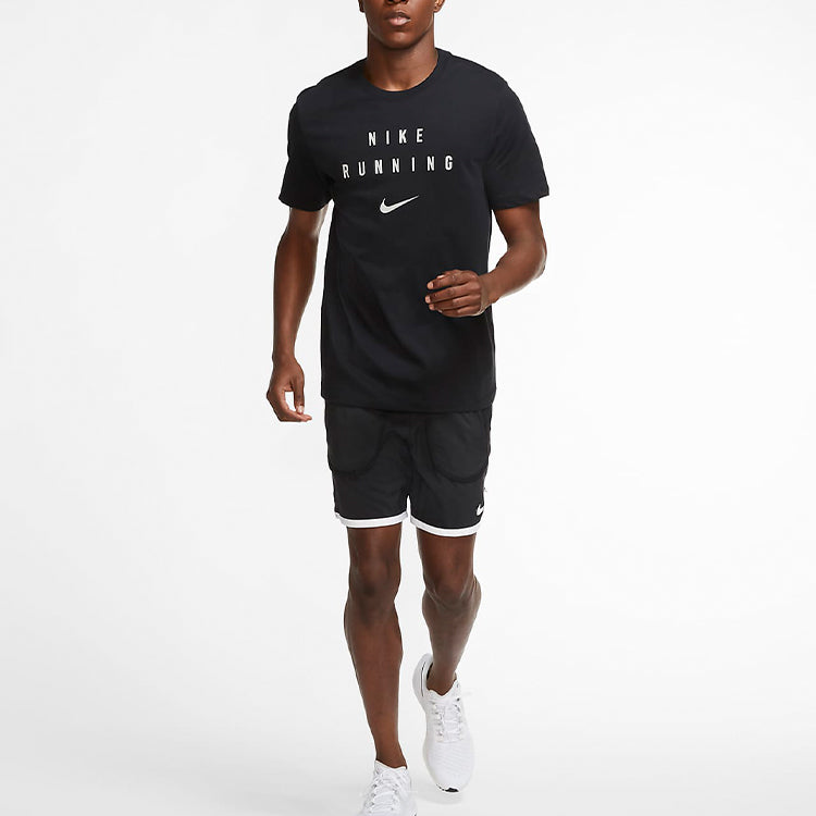 Nike Casual Sports Gym Round Neck Alphabet logo Short Sleeve Black CZ8333-010