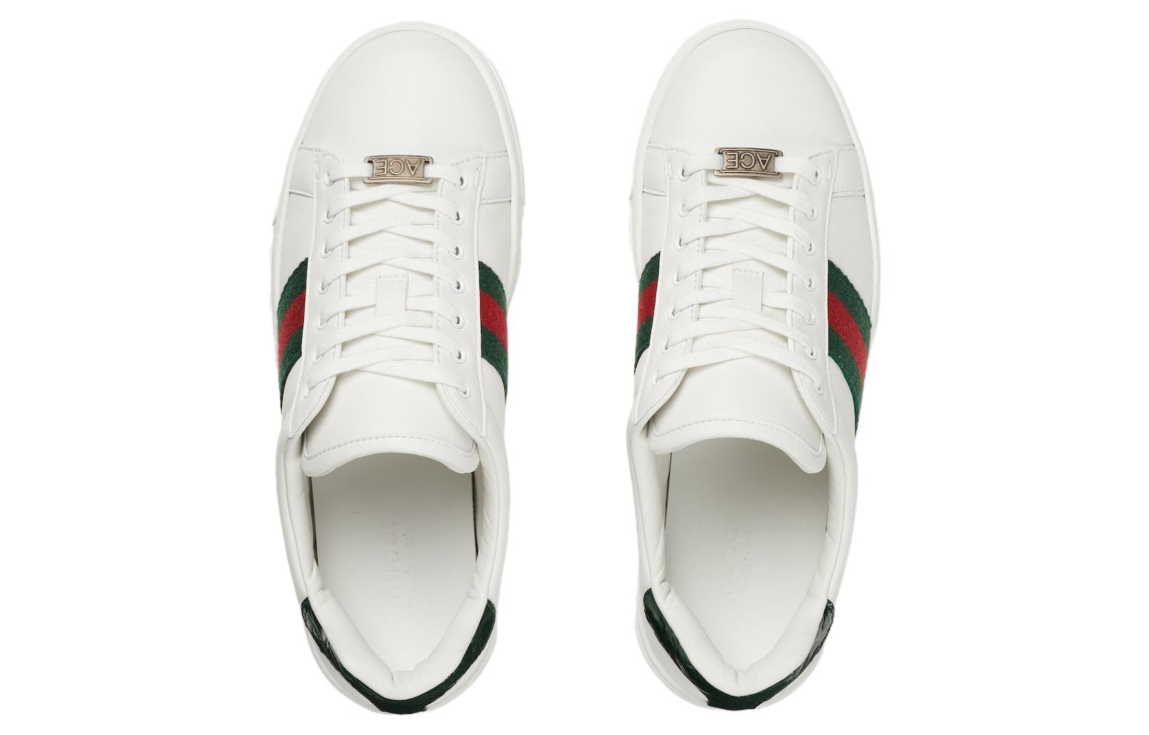 (WMNS) Gucci Ace Leather Sneakers 'White Green Red' 757943-AACAG-9055