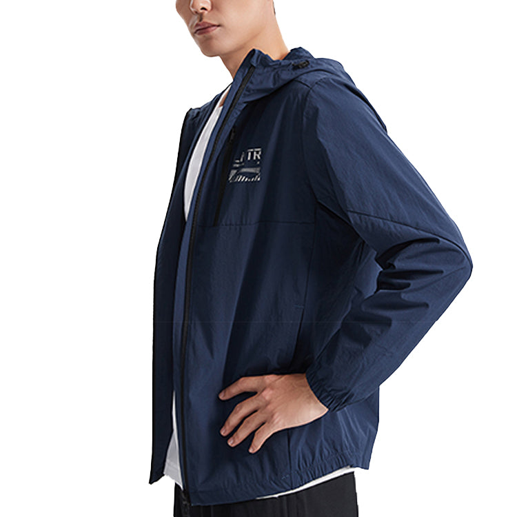 Li-Ning Training Series Alphabet Printing Sports Hooded Jacket Blue AFDQ353-3