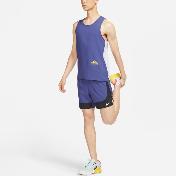 Men's Nike Dri-FIT Rise 365 Contrast Color Stitching Running Sports Dark Purple Gray Vest CZ9191-057