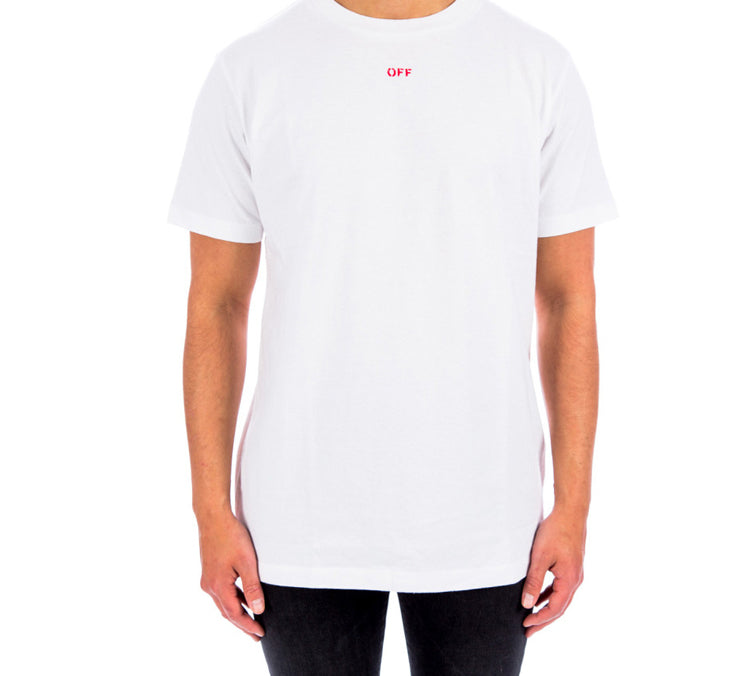 Off-White Stencil Short-Sleeve Slim Tee 'White/Red' OMAA027E20JER0060125