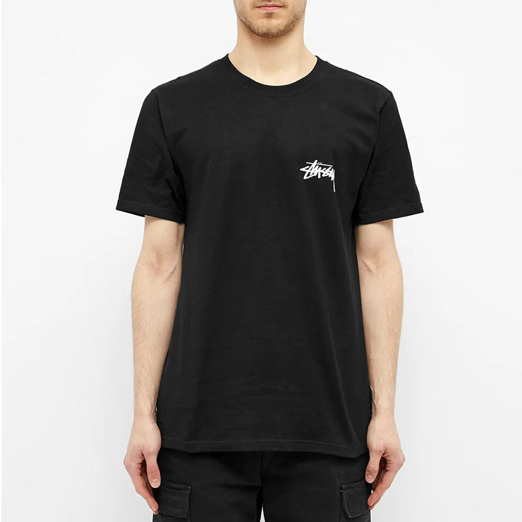 Stussy Carp Stock Tee Back Printing Short Sleeve Unisex Black 1904465