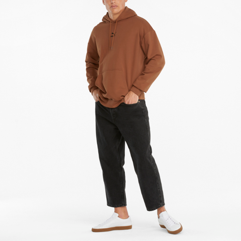 PUMA Classics Oversized Casual Sports Drawstring hooded Long Sleeves Coffee 533114-17