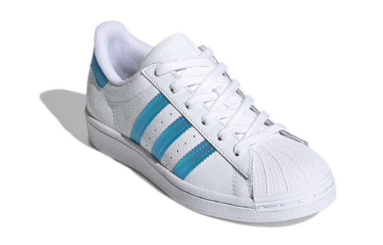 (GS) adidas originals Superstar J 'White Blue' FW8280