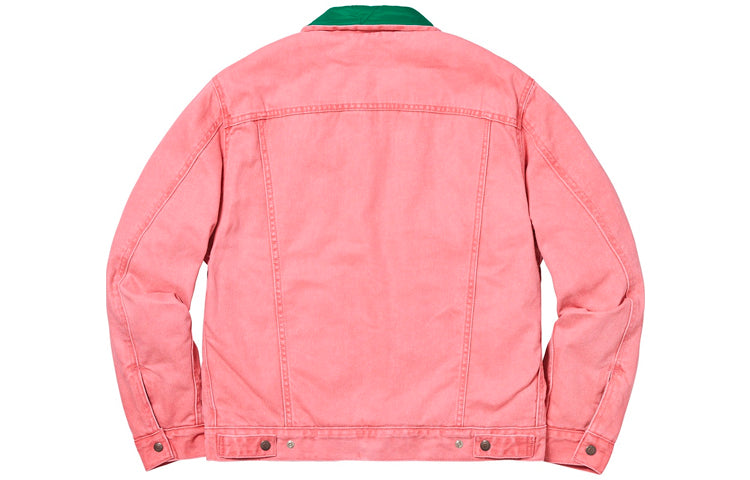Supreme FW18 x Levs Quilted Reversible Trucker Jacket Pink SUP-FW18-763