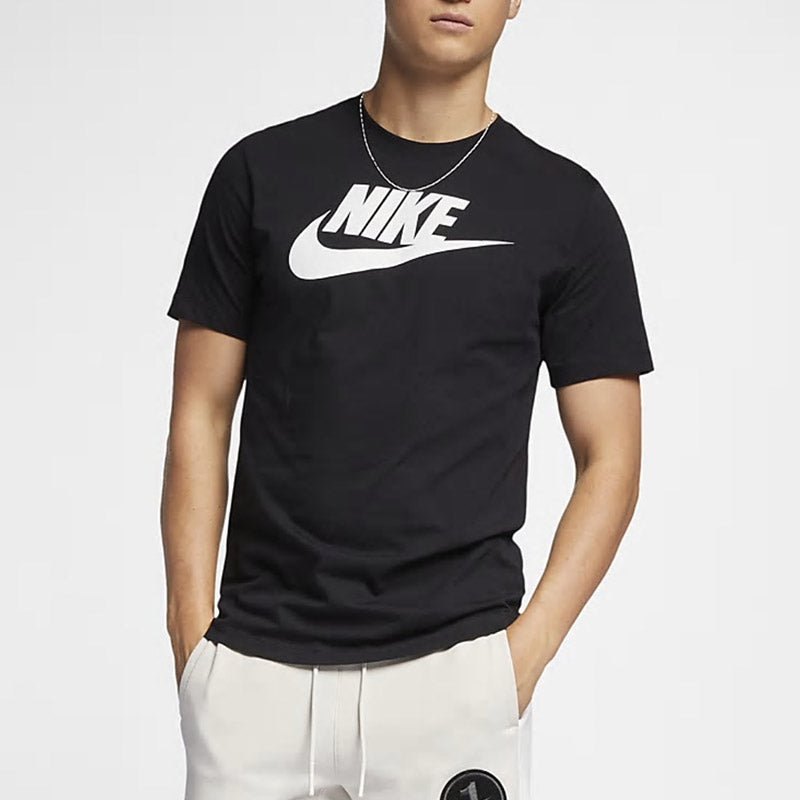 Nike Men's Sportswear Tee Icon Futura Casual Sport Alphabet Printing Round NeckShort Sleeve Men's Black AR5004-010