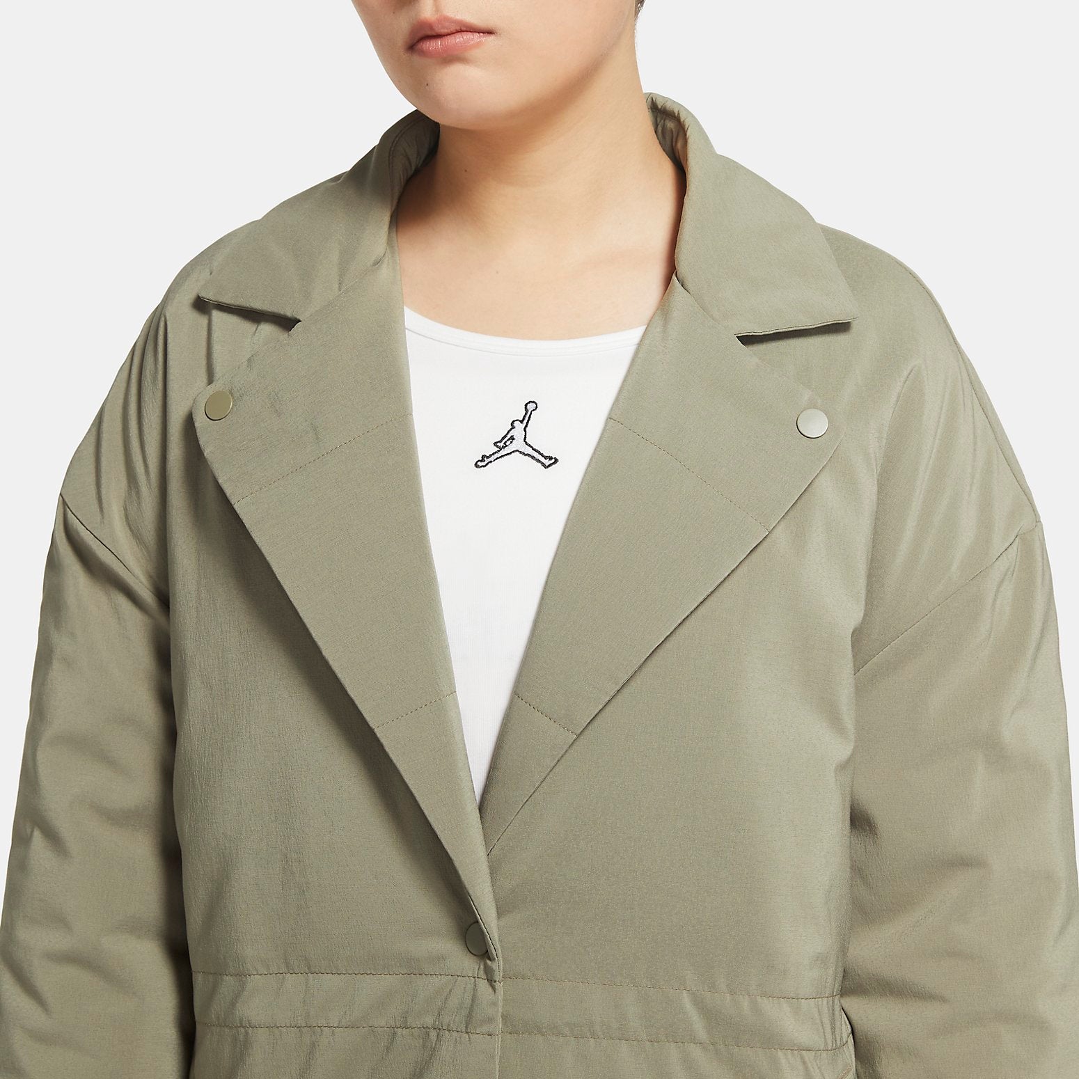 (WMNS) Air Jordan Flight Trench Coat 'Matte Olive White' DR0550-351