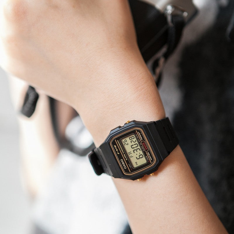 CASIO Classical Vintage Waterproof Unisex Mens Black Digital F-91WG-9