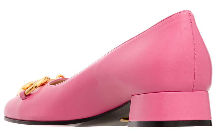 (WMNS) Gucci Black Horsebit Ballerina Flats 'Pink' 645600-C9D00-5609