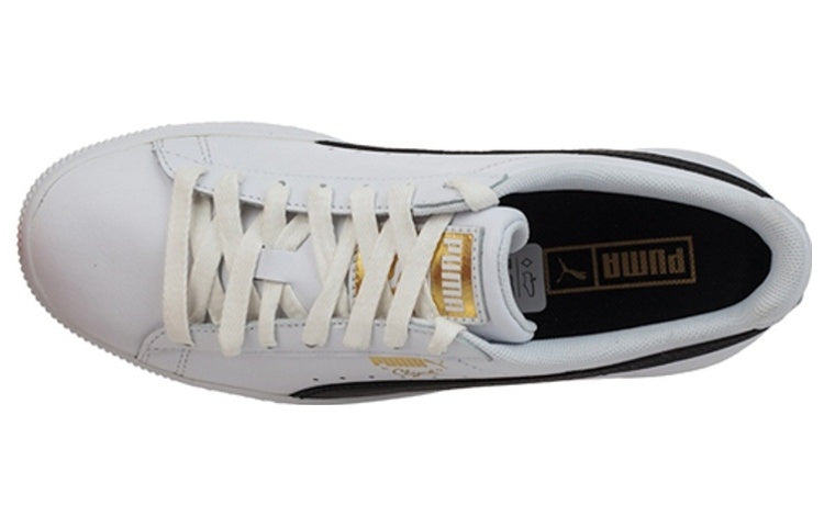 (WMNS) PUMA Clyde Core Foil 'White Black Gold' 364670-01