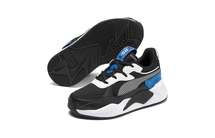 (PS) PUMA Rs-x Collegiate Low Running Shoes Black/White/Blue 371627-01