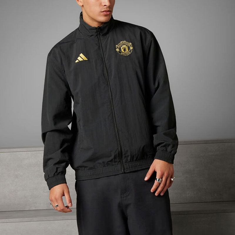 adidas Manchester United Stone Roses Anthem Jacket Asia Sizing 'Black' IP9186