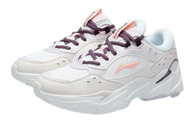 (WMNS) Li-Ning Retro Sport Leisure 'White Pink' AGCR334-3