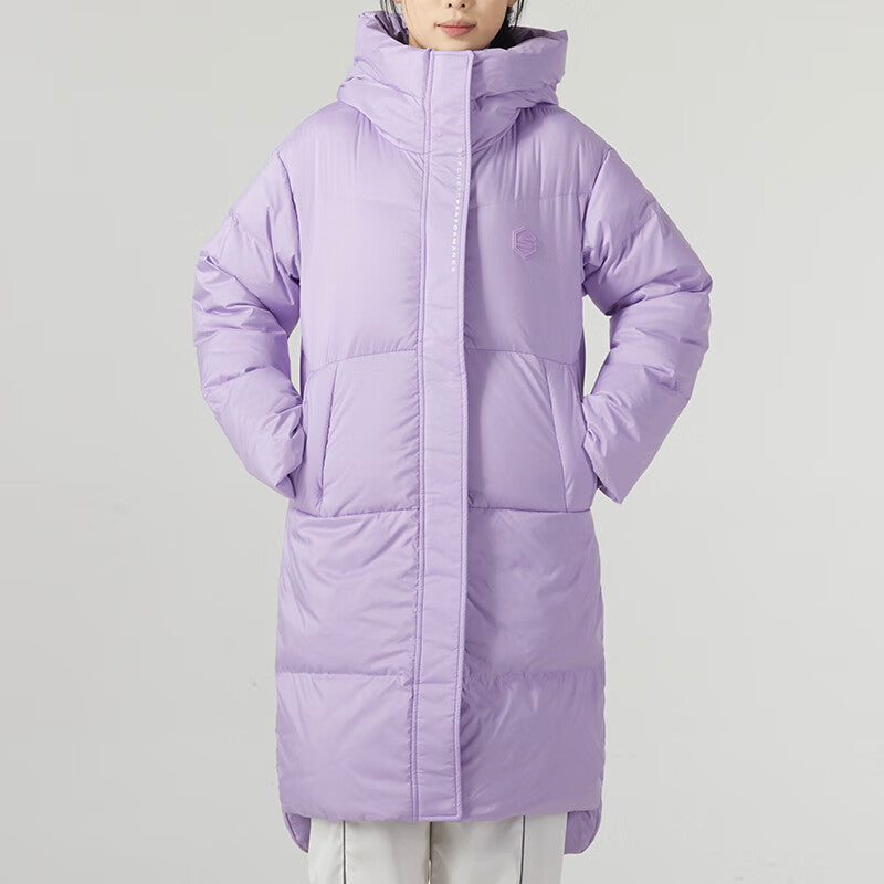 (WMNS) Skechers Casual Long Down Jacket 'Purple' P423W030-010Y
