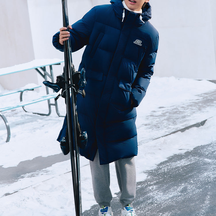 Skechers Lifestyle Series Long Down Jacket 'Blue' L423M161-007D