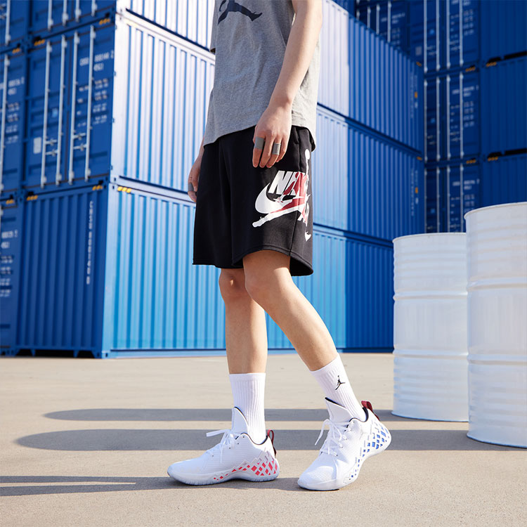 Air Jordan Jumpman Logo Printing Knit Basketball Sports Shorts Black DH9509-010