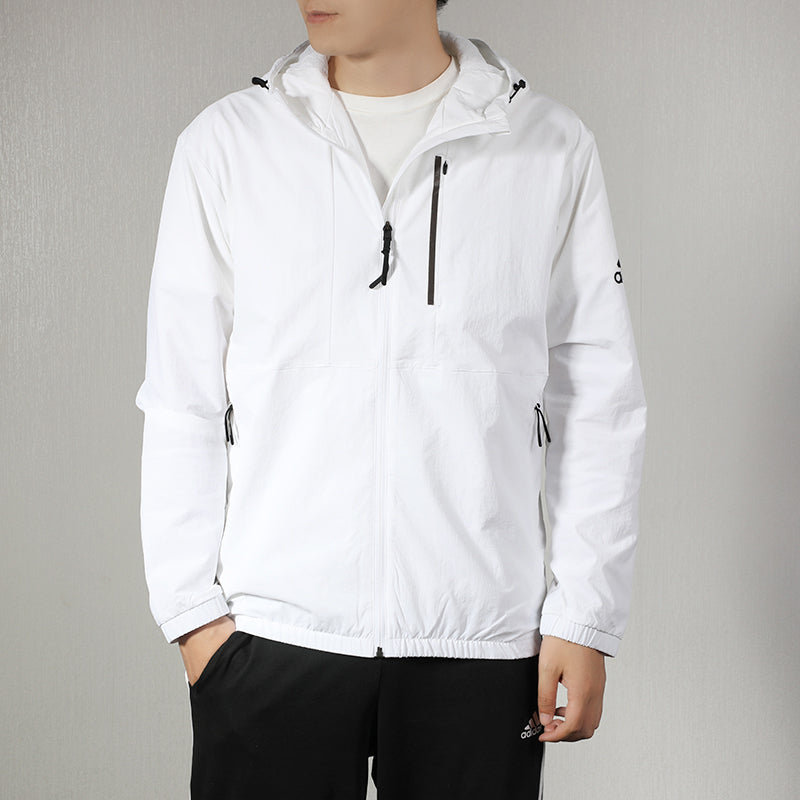 adidas Woven hooded Windproof Jacket White EH3746