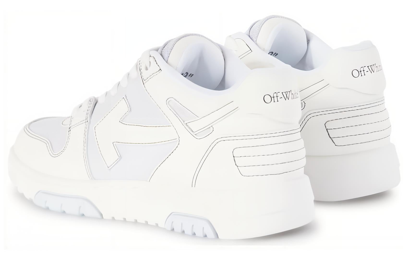 (WMNS) Off-White Out Of Office Leather Sneakers 'Light blue White' OWIA259S24LEA0044001