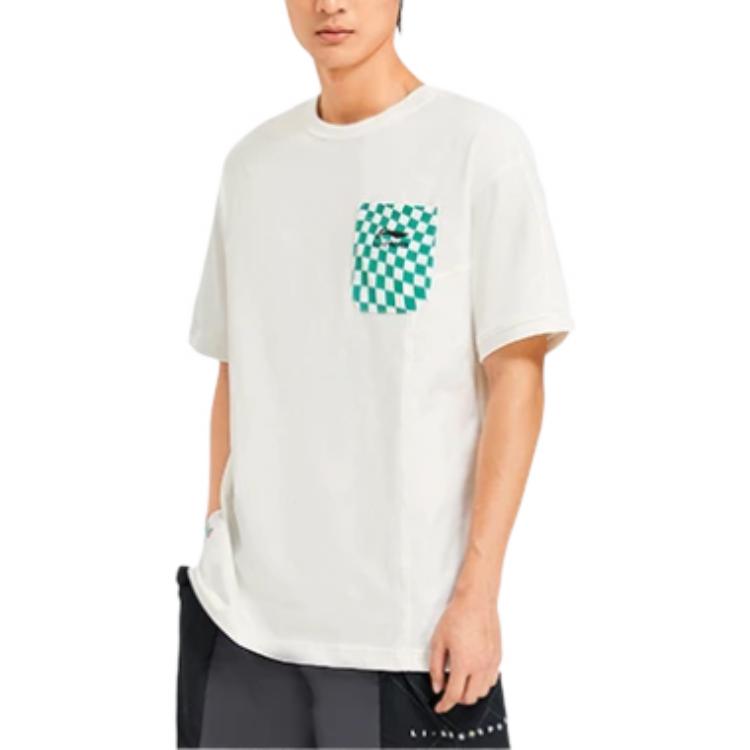 Li-Ning x Rooovie Logo Pocket T-shirt 'White' AHSSB57-1