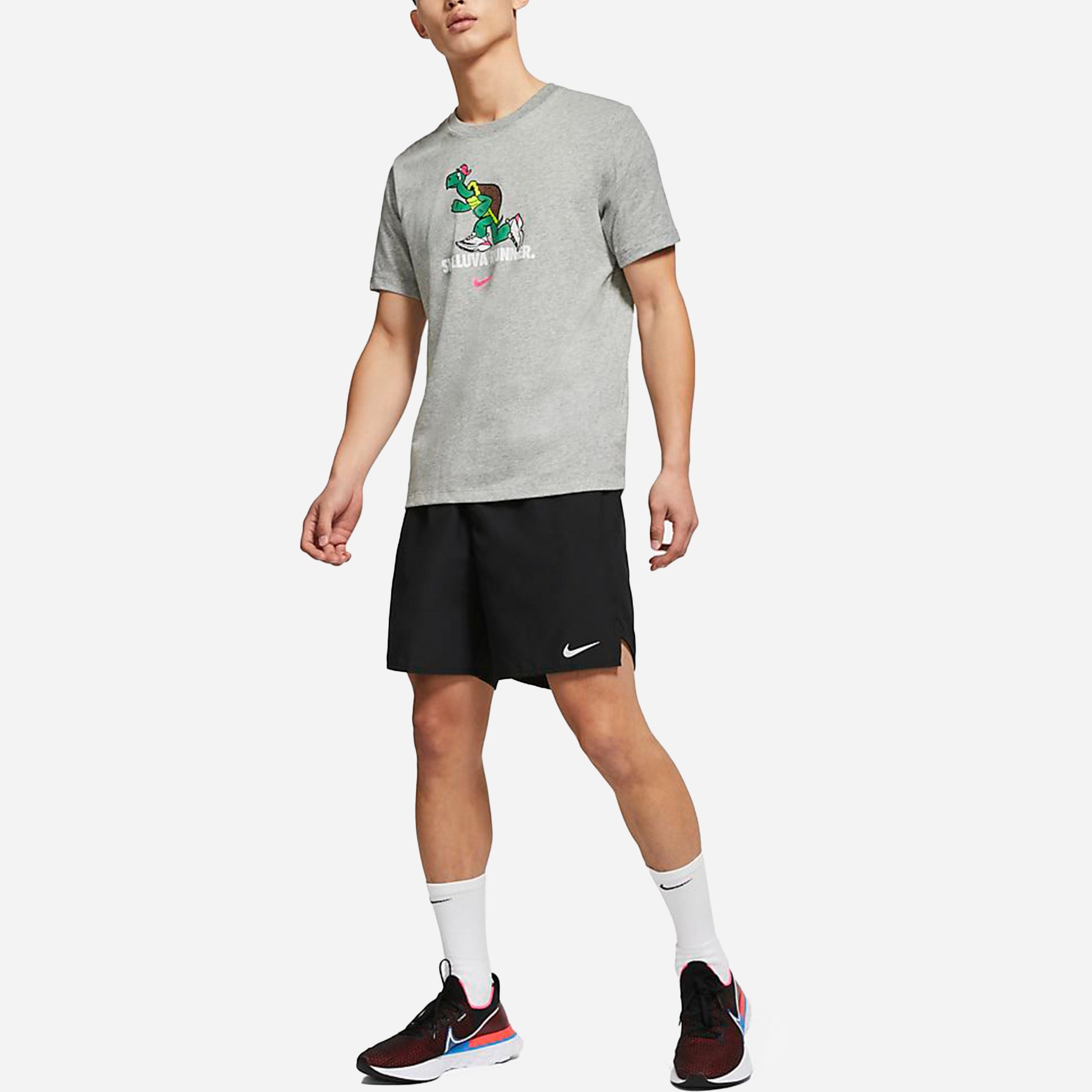 Nike Dri-FIT Tortoise Breathable Perspiration Print Running Short Sleeve For Men Grey Gray CZ9830-063