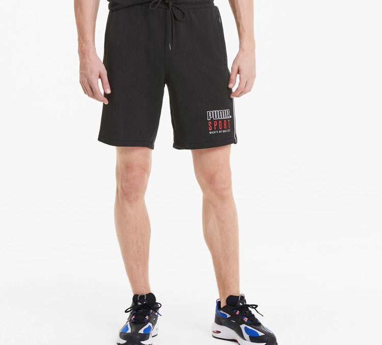 PUMA Sport Knitted Shorts 'Black White Red' 598637-01