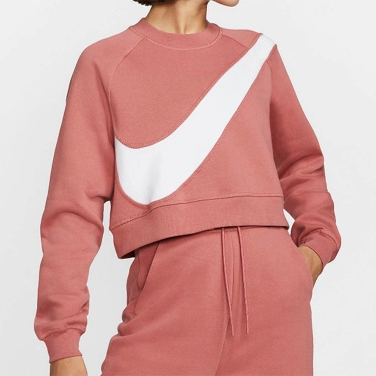 (WMNS) Nike Nsw Swoosh Crew Fleece Sweatshirt 'Pink' BV3934-897