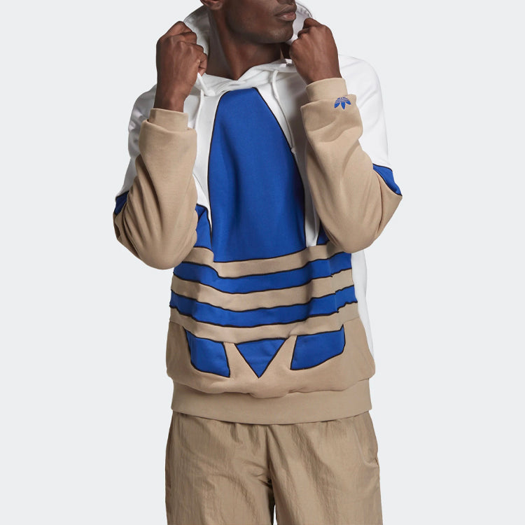 adidas originals Large logo Printing Colorblock Sports hooded Jacket White GE6225