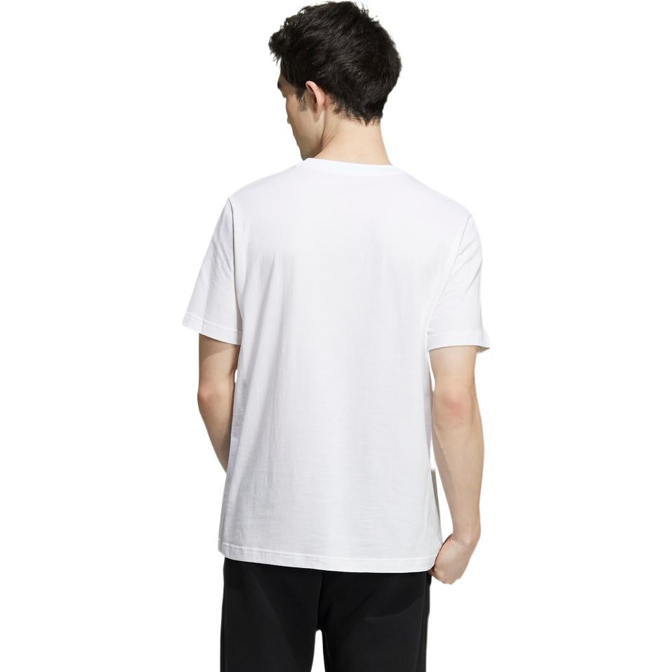 Men's adidas neo Solid Color Alphabet Printing Round Neck Casual Short Sleeve White T-Shirt HD4682