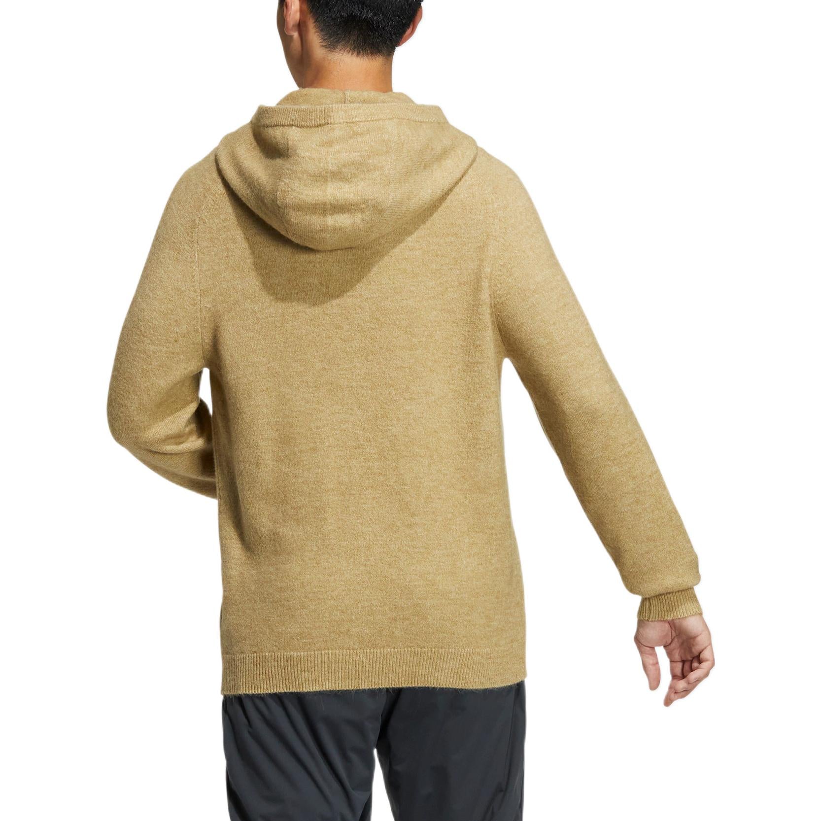 Men's adidas Gt Wool Hd Embroidered Label Logo Hooded Long Sleeves Khaki HG3263