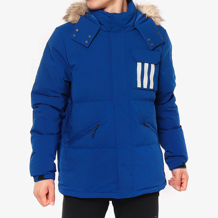 adidas Down Puffa 3str Outdoor Sports Down Jacket Blue DW8928