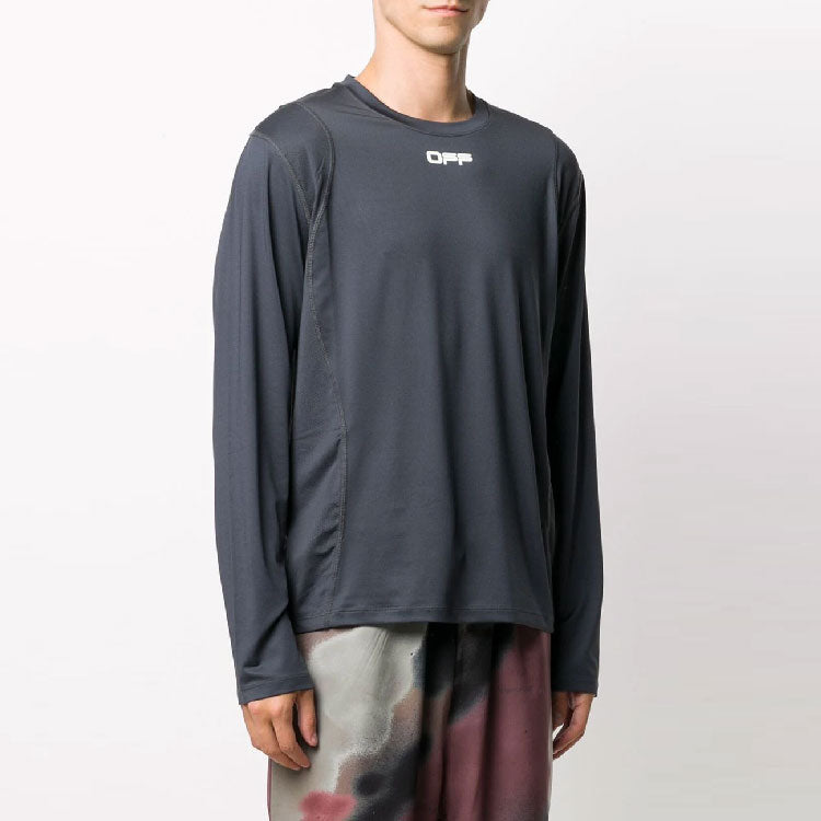 Off-White Logo Round Neck Pullover Long Sleeves Version Gray OMVB007I20JER0020610
