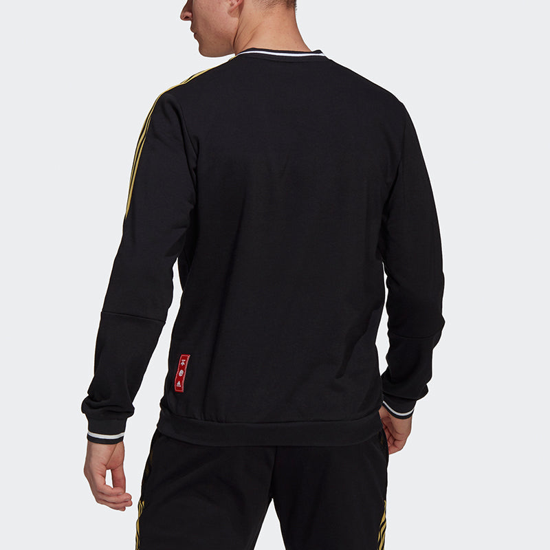 adidas Juve Cny Cr Swt Football Sports Embroidery Crew Neck Men's Black GK8599