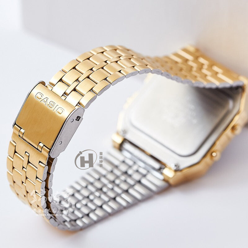 CASIO Classical Vintage Square Waterproof Quartz Mens Gold Digital A500WGA-9