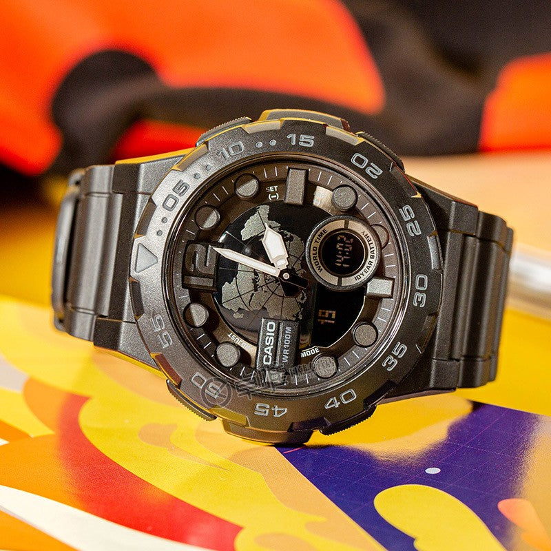 CASIO Waterproof Sports Mens Black Analog AEQ-100W-1BVDF