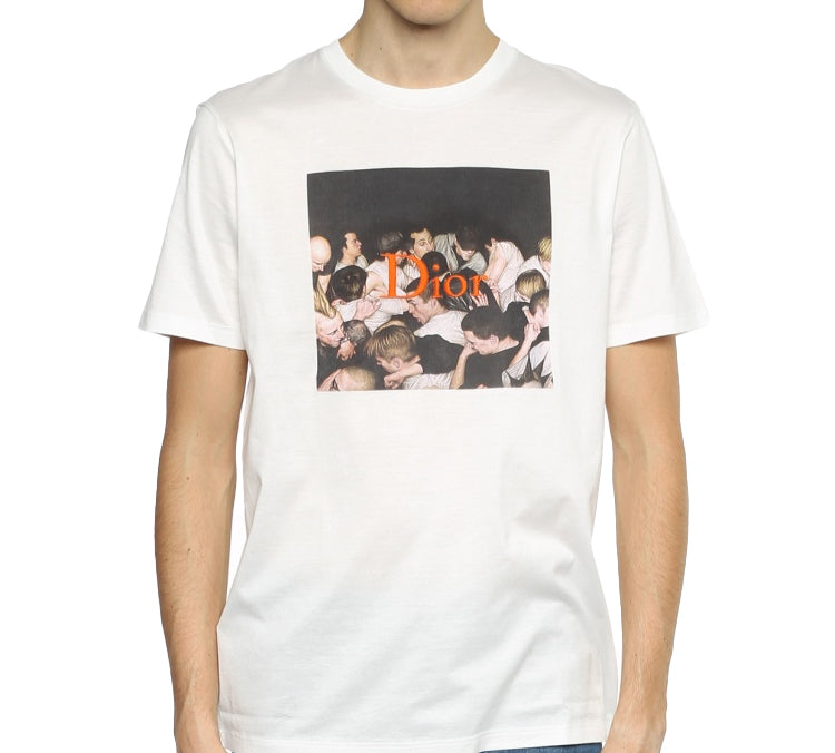 DIOR Portrait Print Crewneck For Men White 733J603WI114-089