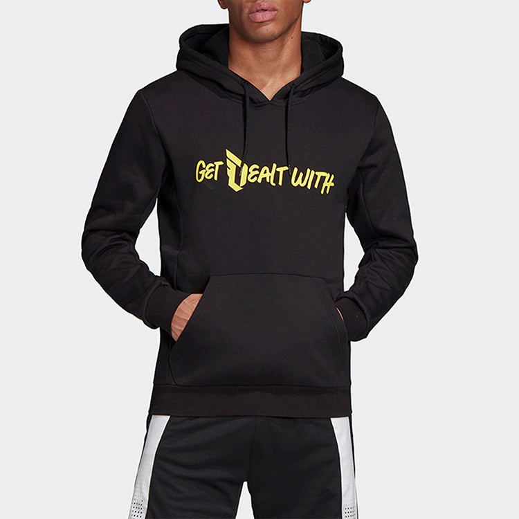 adidas Alphabet Printing Basketball Sports Pullover Black GE1055