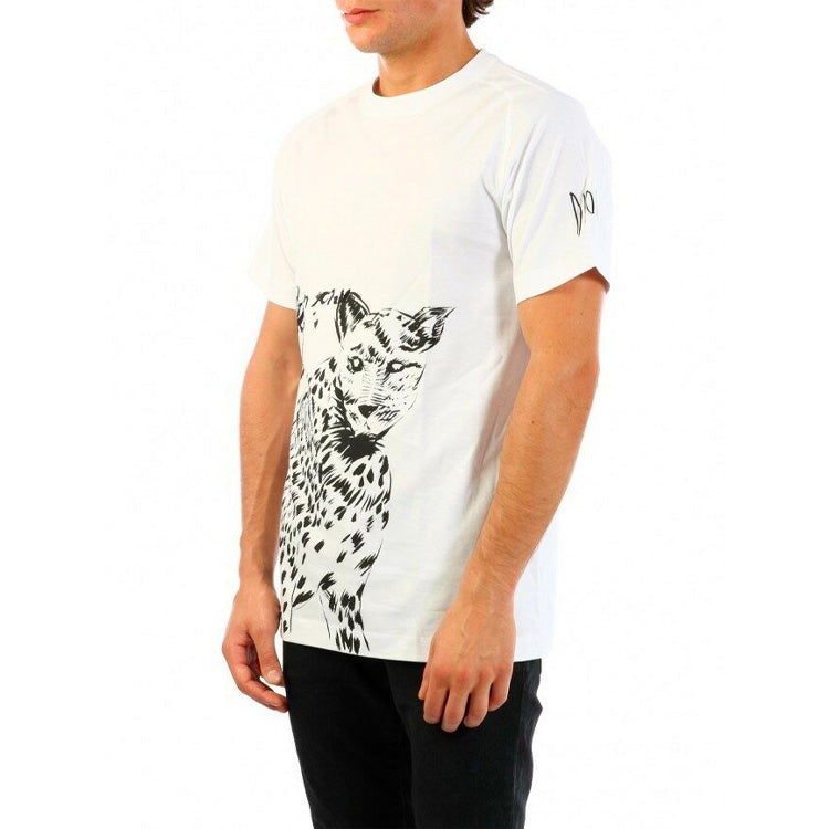 DIOR Leopard Head Cotton Crewneck For Men White 943J662A-0533-089