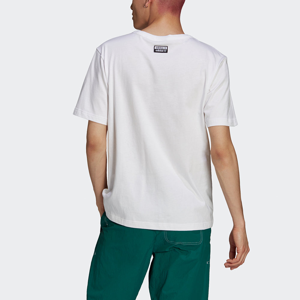adidas originals Rateunion Tee Retro Funny Cartoon Printing Sports Short Sleeve White GN3281