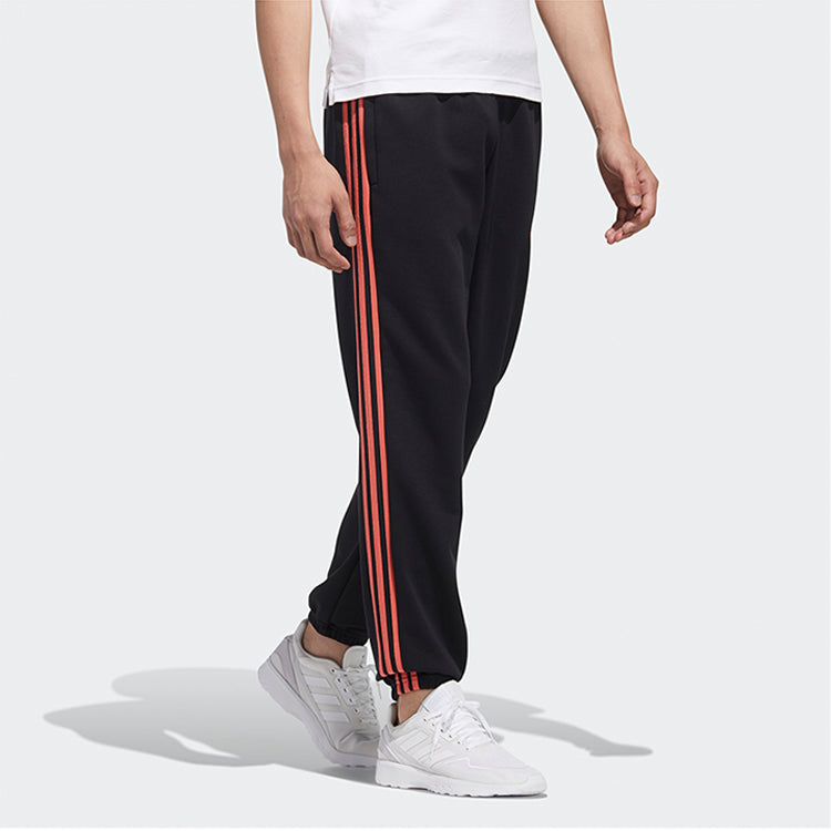 adidas neo logo Printing Casual Loose Bundle Feet Sports Pants Black GP5819