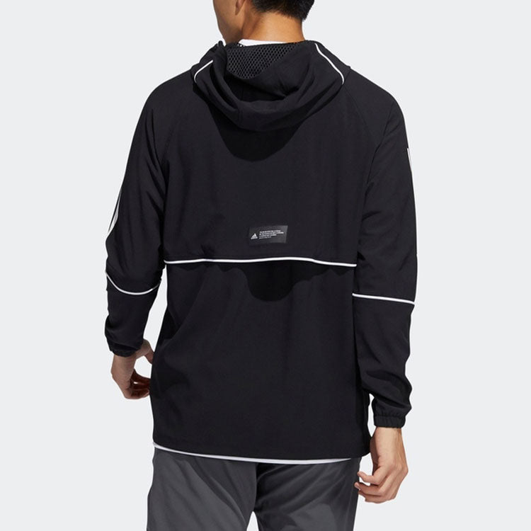 adidas Zipper Sports Hooded Jacket Black GL4799